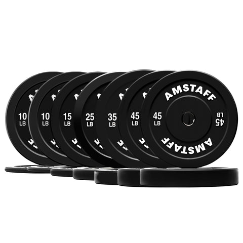 AmStaff Fitness Black Bumper Plates