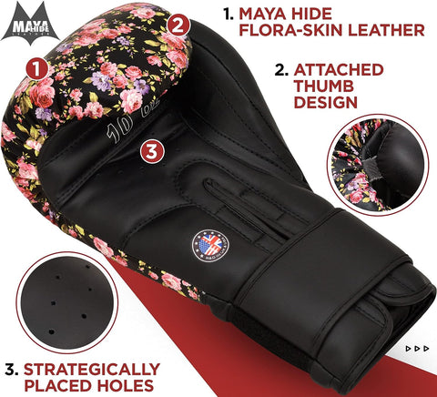 RDX FL5 Gants de Boxe Florals pour Femmes