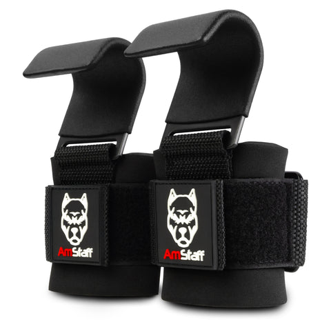 AmStaff Fitness Weight Lifting Hooks - Pair