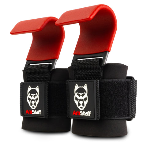 AmStaff Fitness Weight Lifting Hooks - Pair