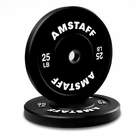 AmStaff Fitness Black Bumper Plates