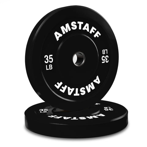 AmStaff Fitness Black Bumper Plates