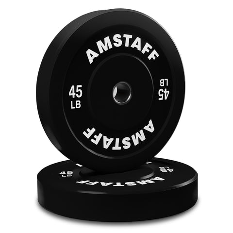 AmStaff Fitness Black Bumper Plates