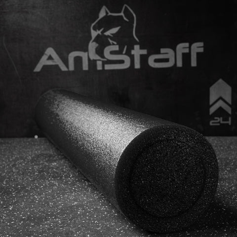 Rouleau de yoga en mousse de qualité supérieure 6 po x 36 po - Noir