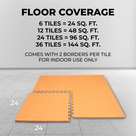 Blush Orange Heavy-Duty Interlocking Foam Mat