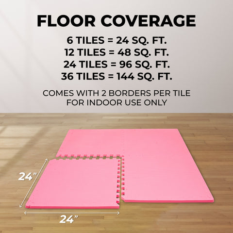 Pink Heavy-Duty Interlocking Foam Mat