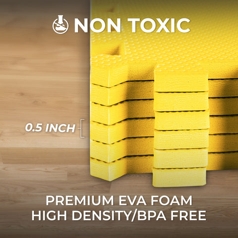 Yellow Heavy-Duty Interlocking Foam Mat