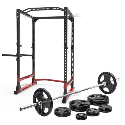 AmStaff Fitness TR025 Power Squat Rack and 300lbs Plate Set Sales Bundle