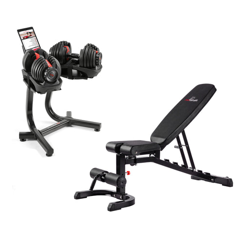 Bowflex SelectTech 552 Adjustable Dumbbells with Stand & Bench