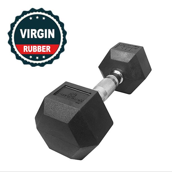 Virgin rubber online hex dumbbells