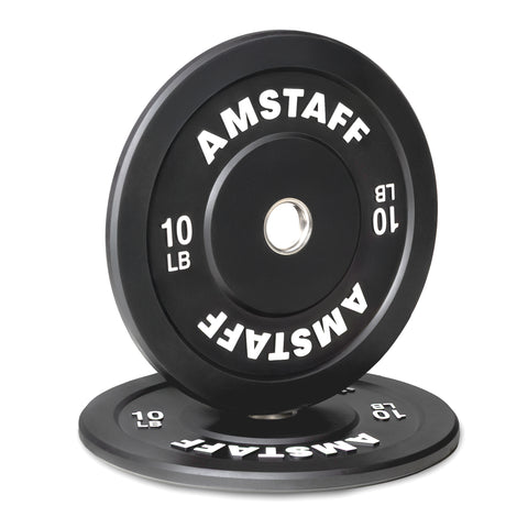 AmStaff Fitness Black Bumper Plates