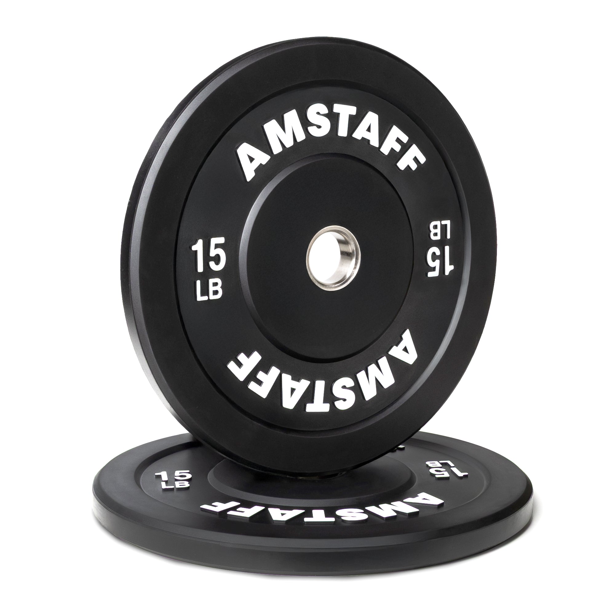 AmStaff Fitness Black Bumper Plates