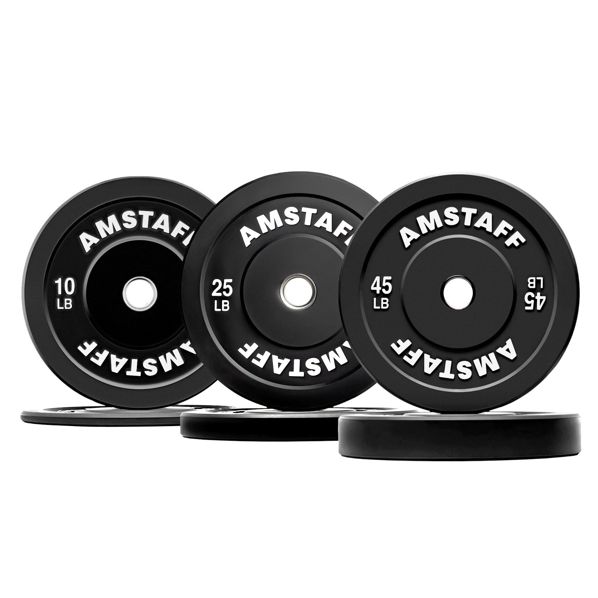 AmStaff Fitness Black Bumper Plates