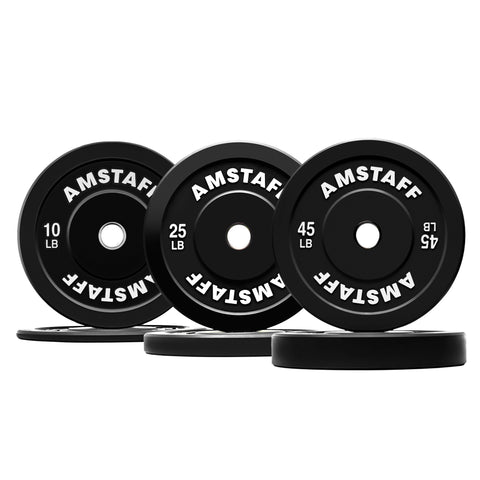 AmStaff Fitness Black Bumper Plates