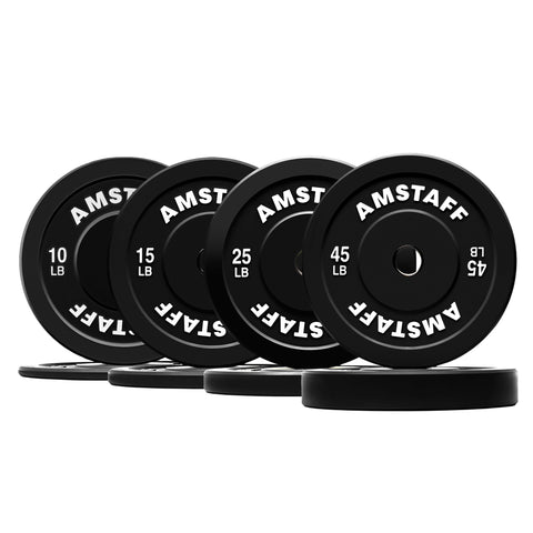 AmStaff Fitness Black Bumper Plates