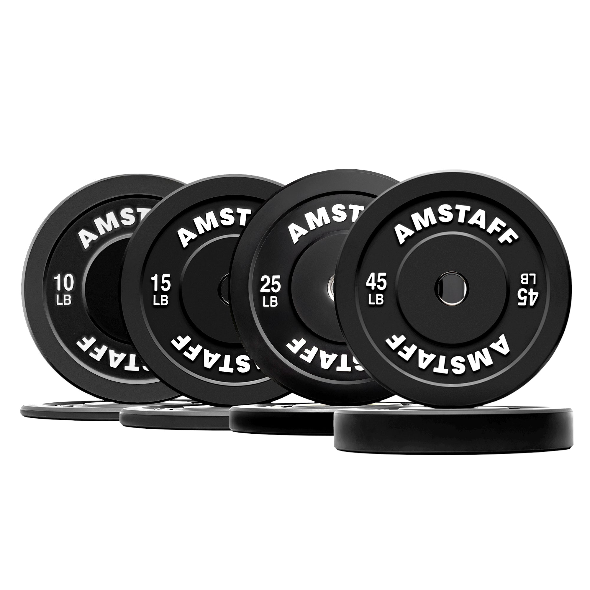 AmStaff Fitness Black Bumper Plates