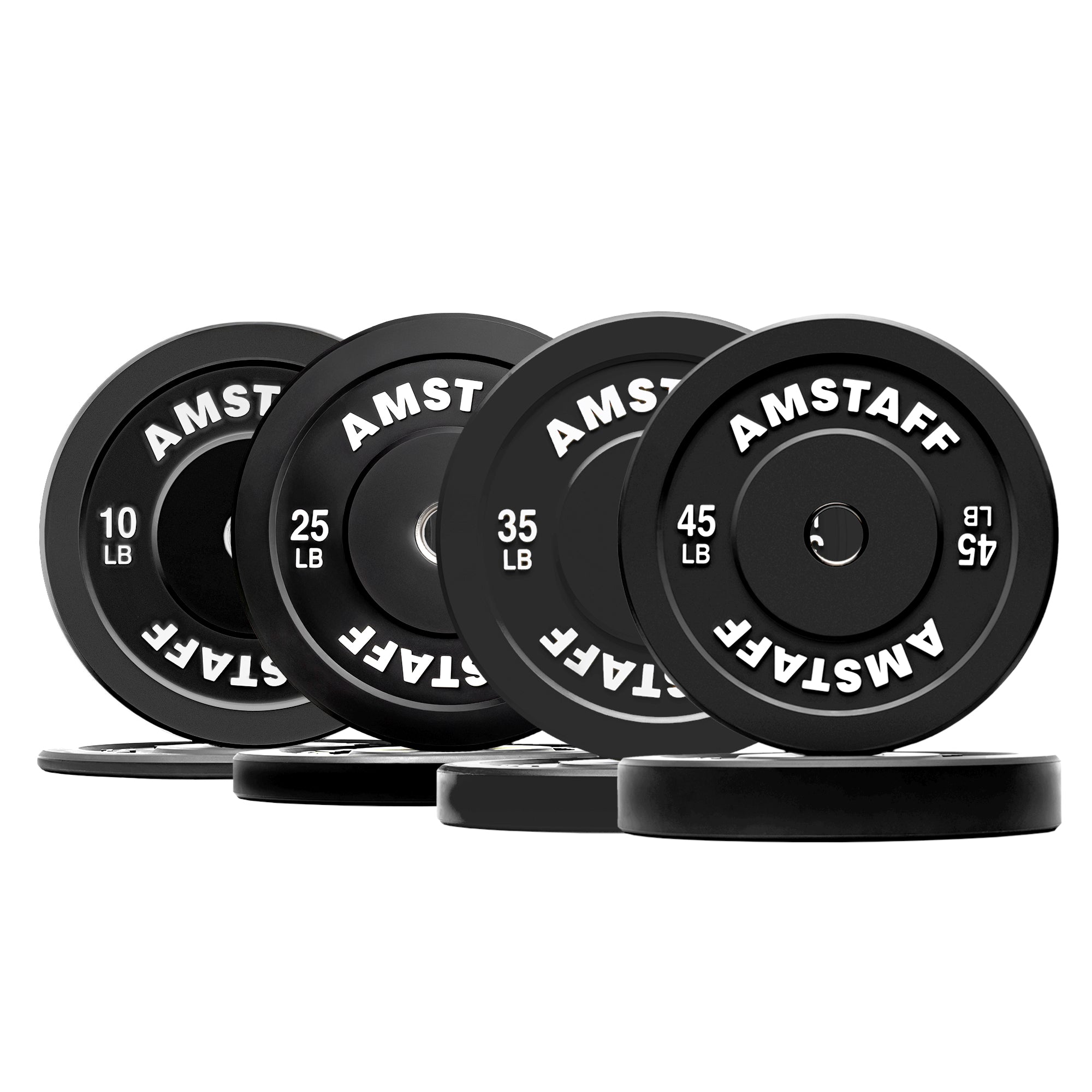 AmStaff Fitness Black Bumper Plates