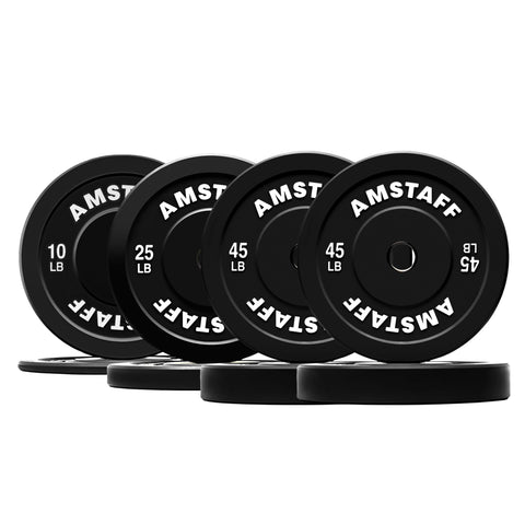 AmStaff Fitness Black Bumper Plates
