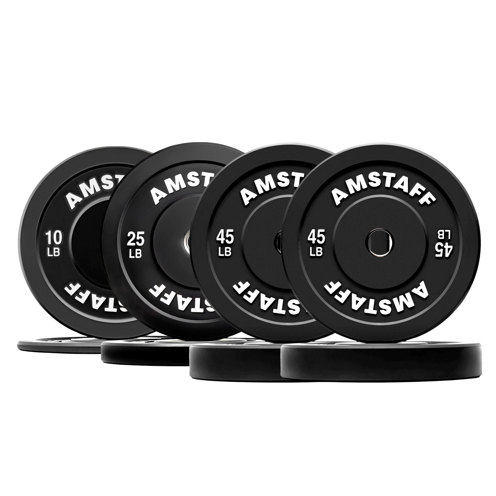 AmStaff Fitness Black Bumper Plates