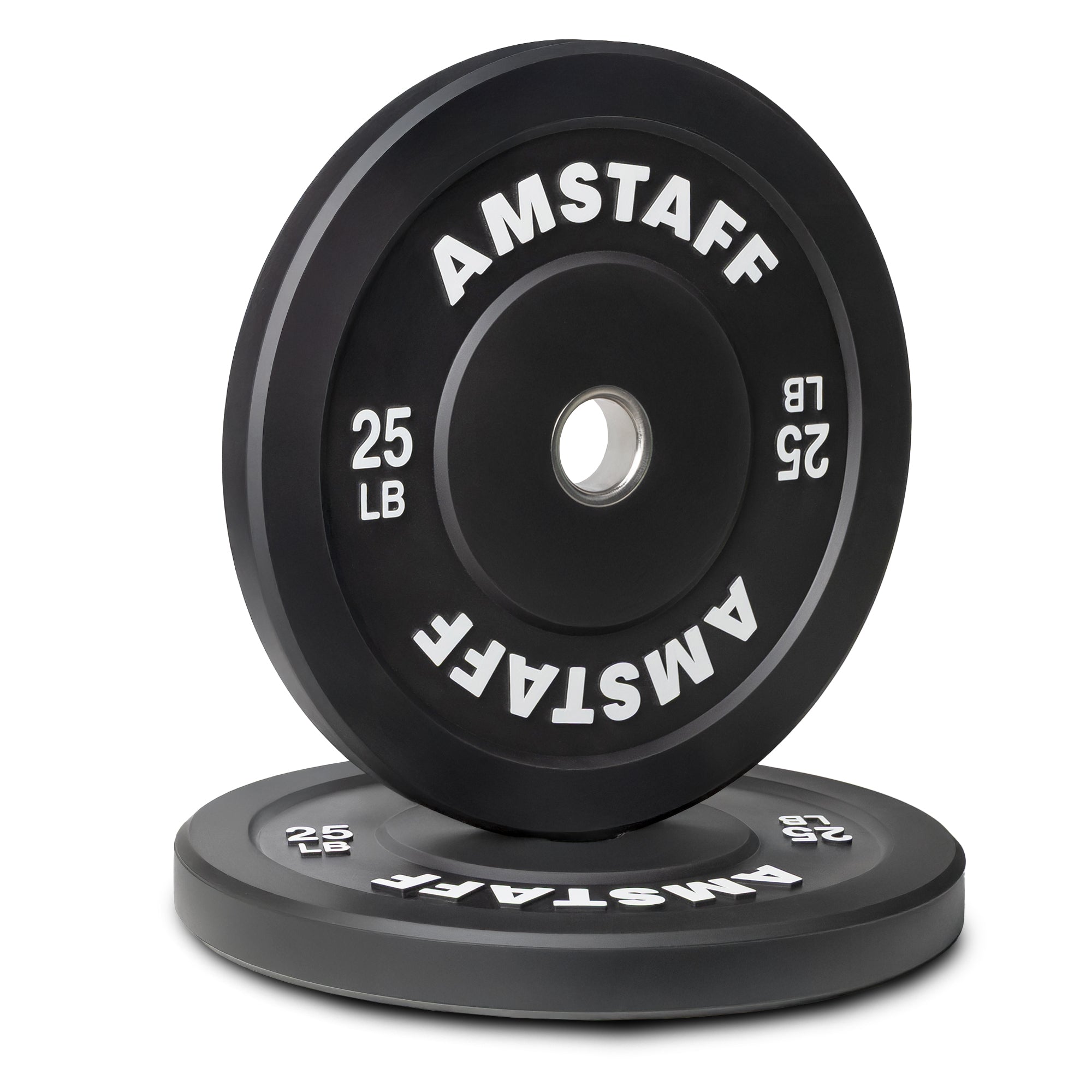 AmStaff Fitness Black Bumper Plates