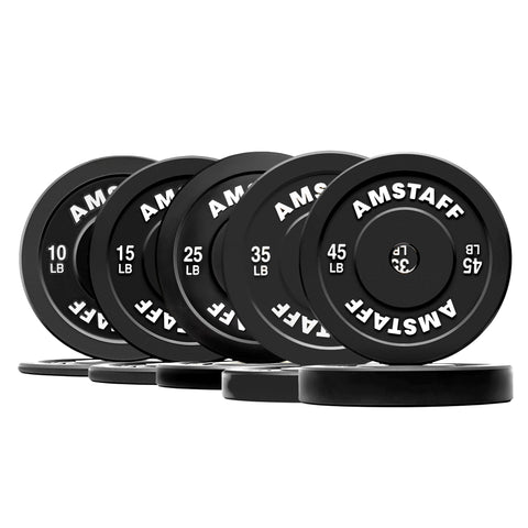 AmStaff Fitness Black Bumper Plates