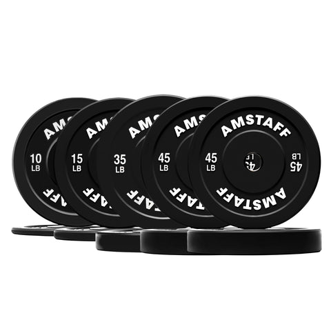 AmStaff Fitness Black Bumper Plates