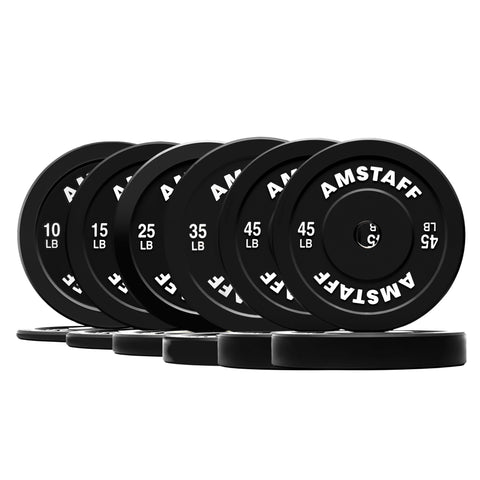 AmStaff Fitness Black Bumper Plates