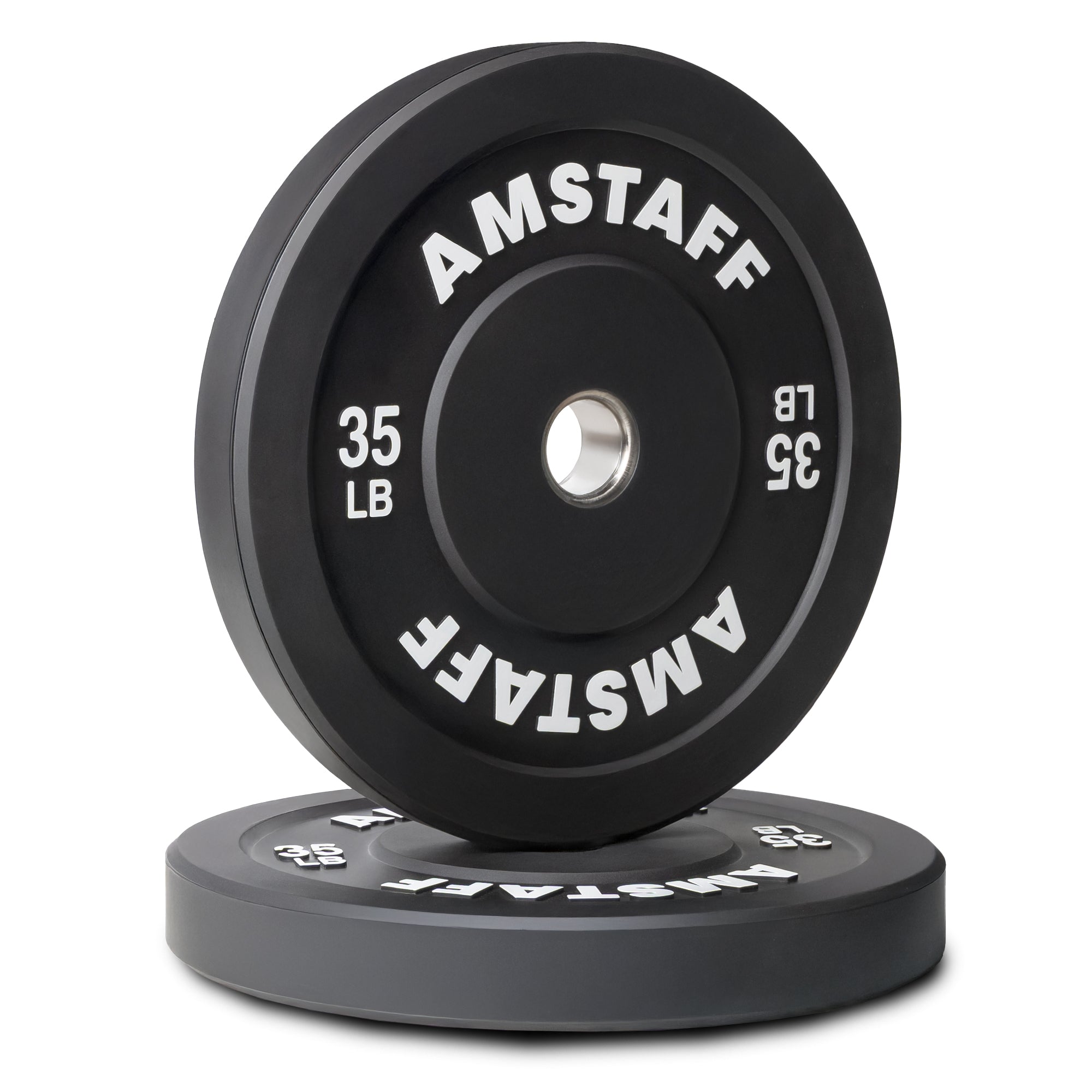 AmStaff Fitness Black Bumper Plates