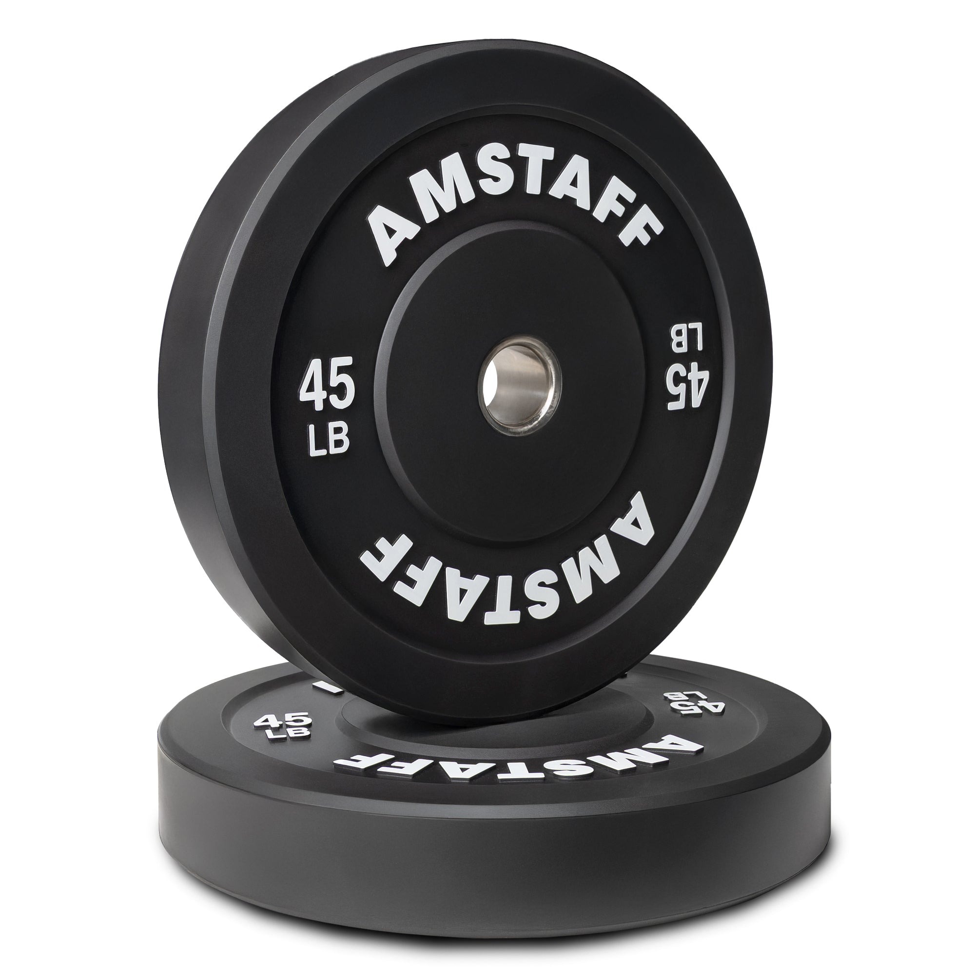 AmStaff Fitness Black Bumper Plates