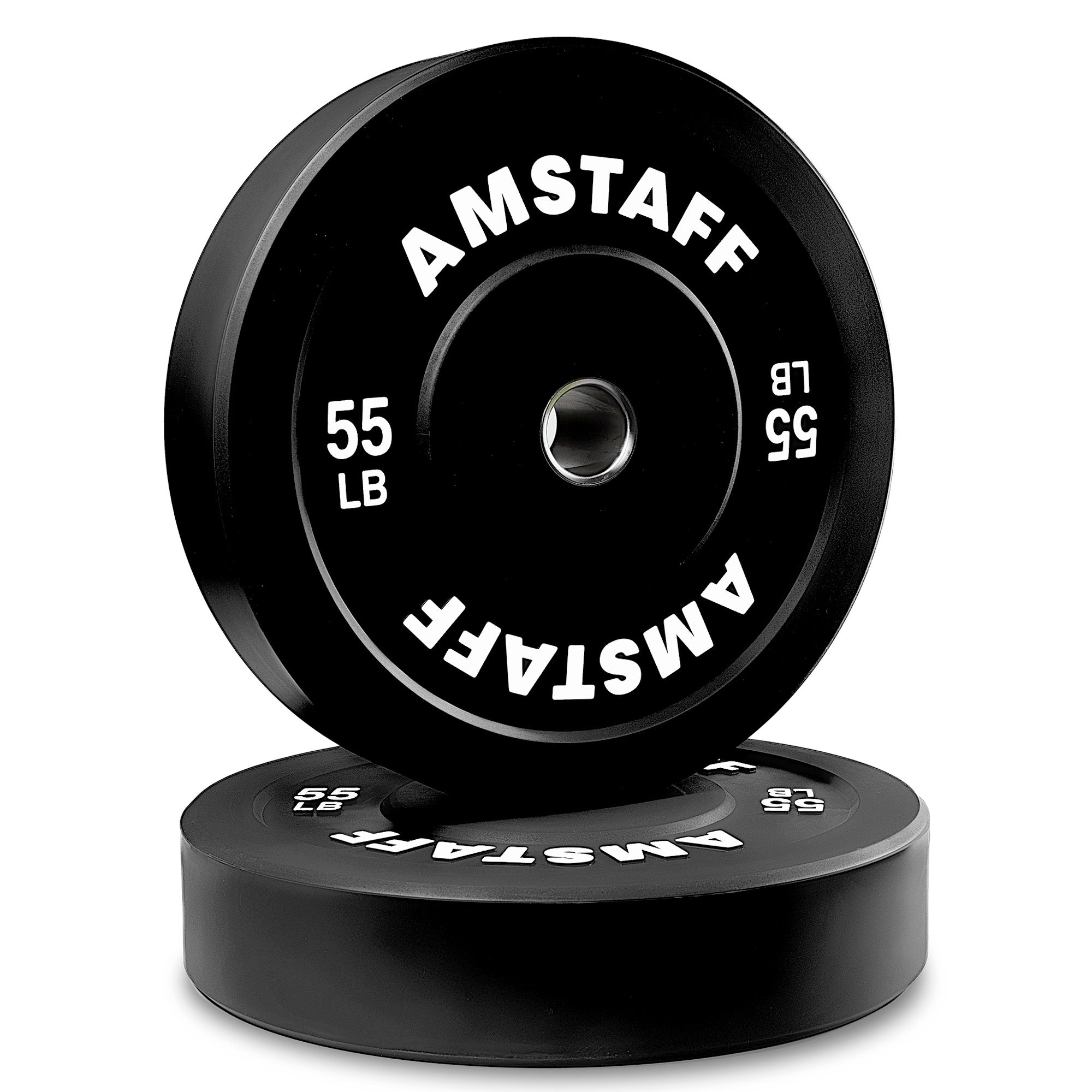 AmStaff Fitness Black Bumper Plates
