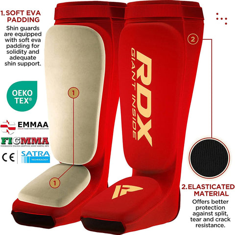 RDX SI Mma Protège-tibia léger rembourré en gel