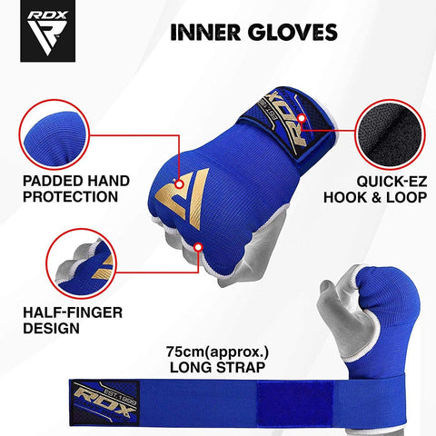 RDX Is Gel Padded Inner Gloves Hook & Loop Wrist Strap For Knuckle Protection