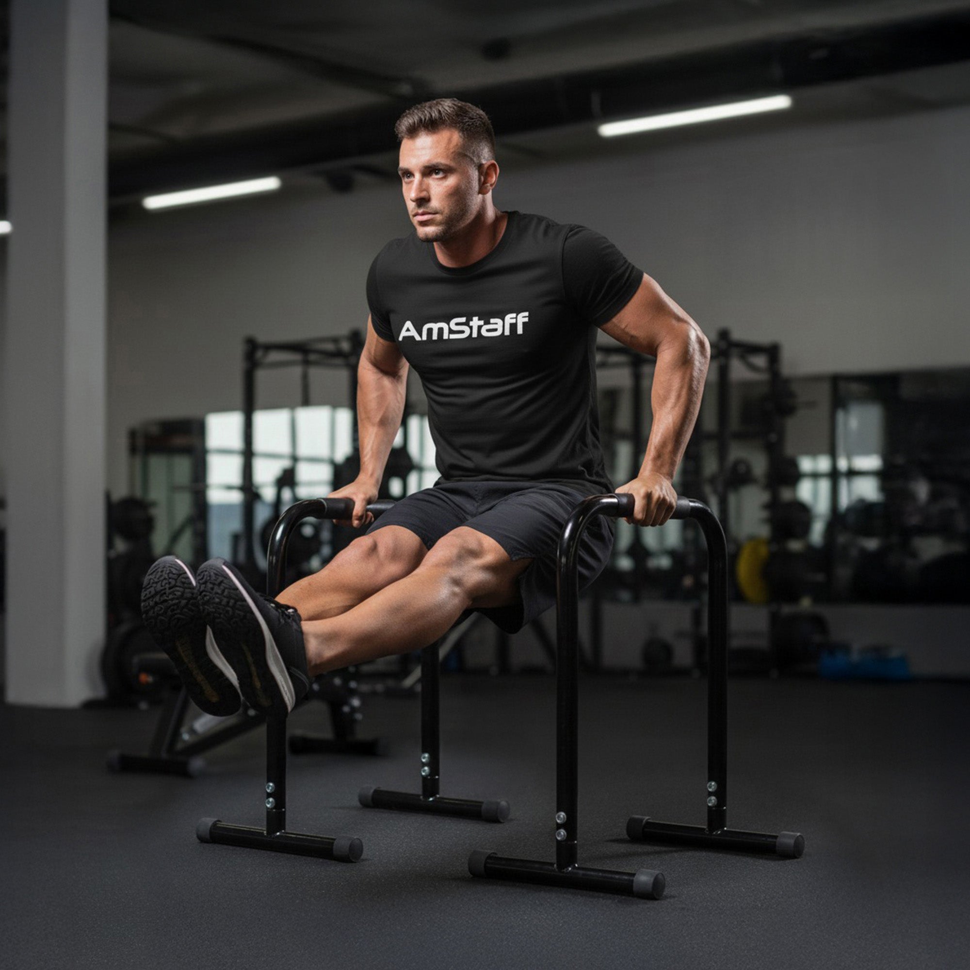 Barres Parallette AmStaff - Noir - Tube 1.5" - TU008C