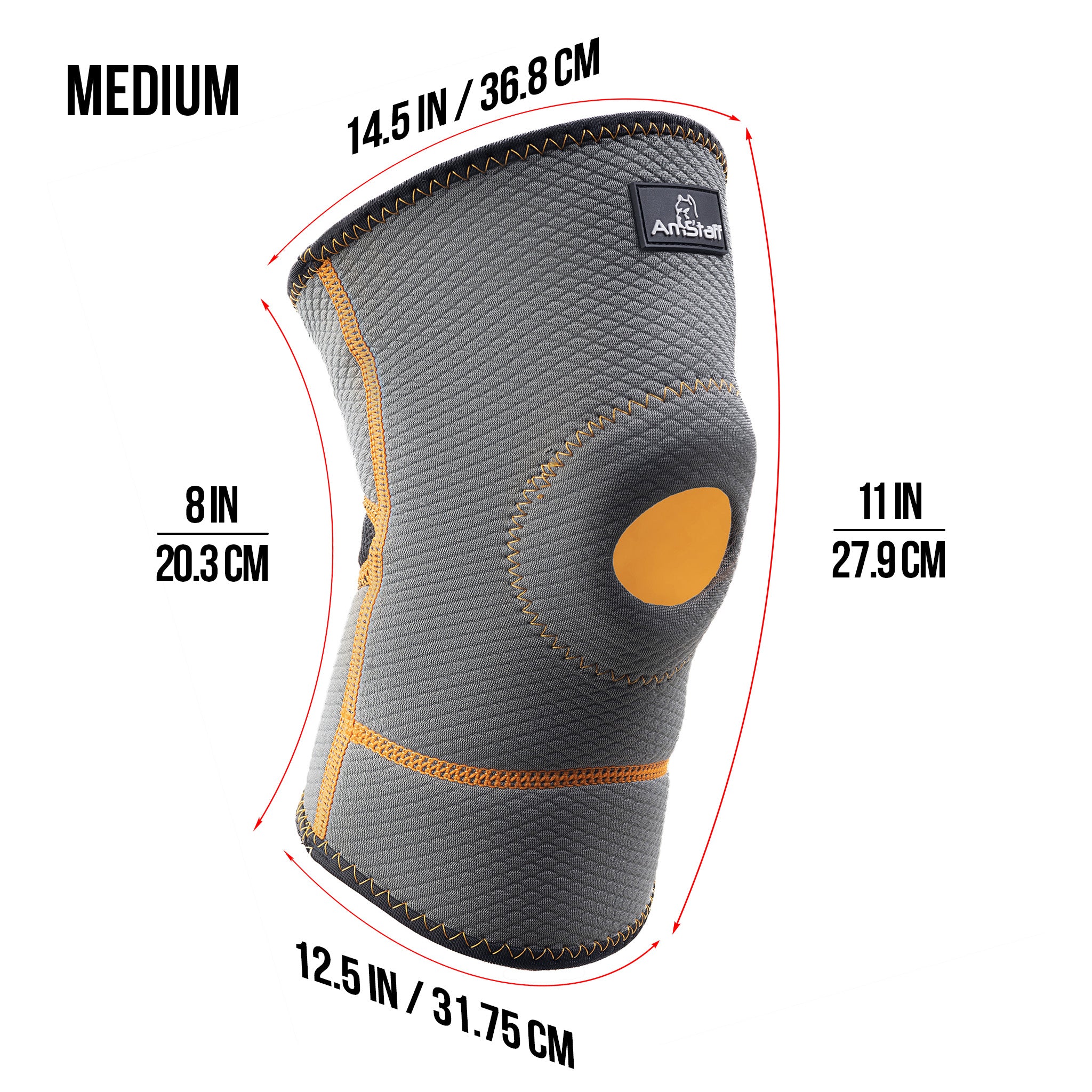 AmStaff Fitness Manchon de soutien en néoprène avec trou central - Genou