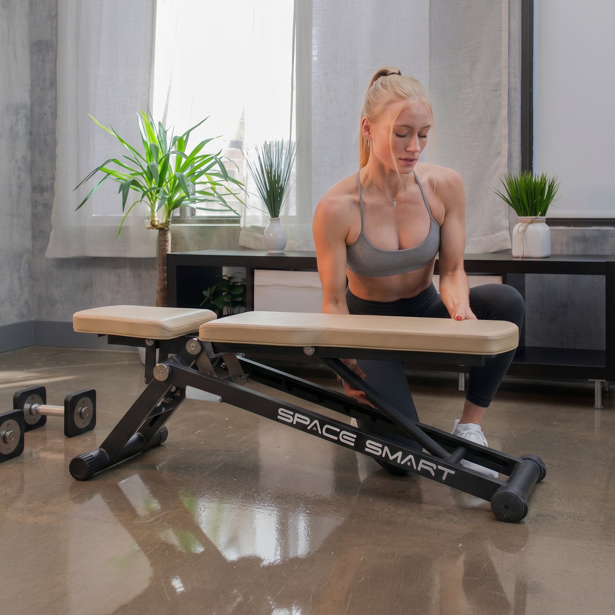 Banc de musculation pliable et réglable SpaceSmart
