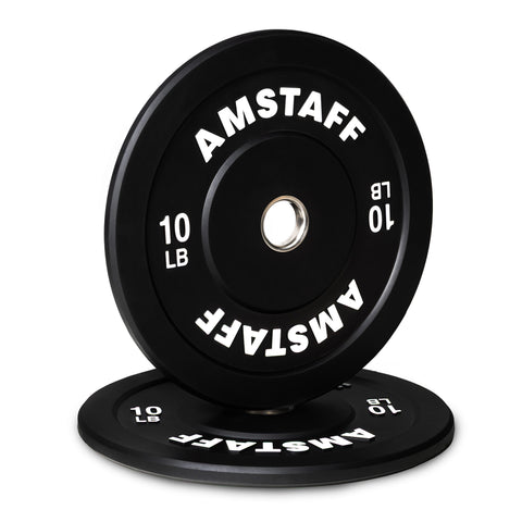 AmStaff Fitness Black Bumper Plates
