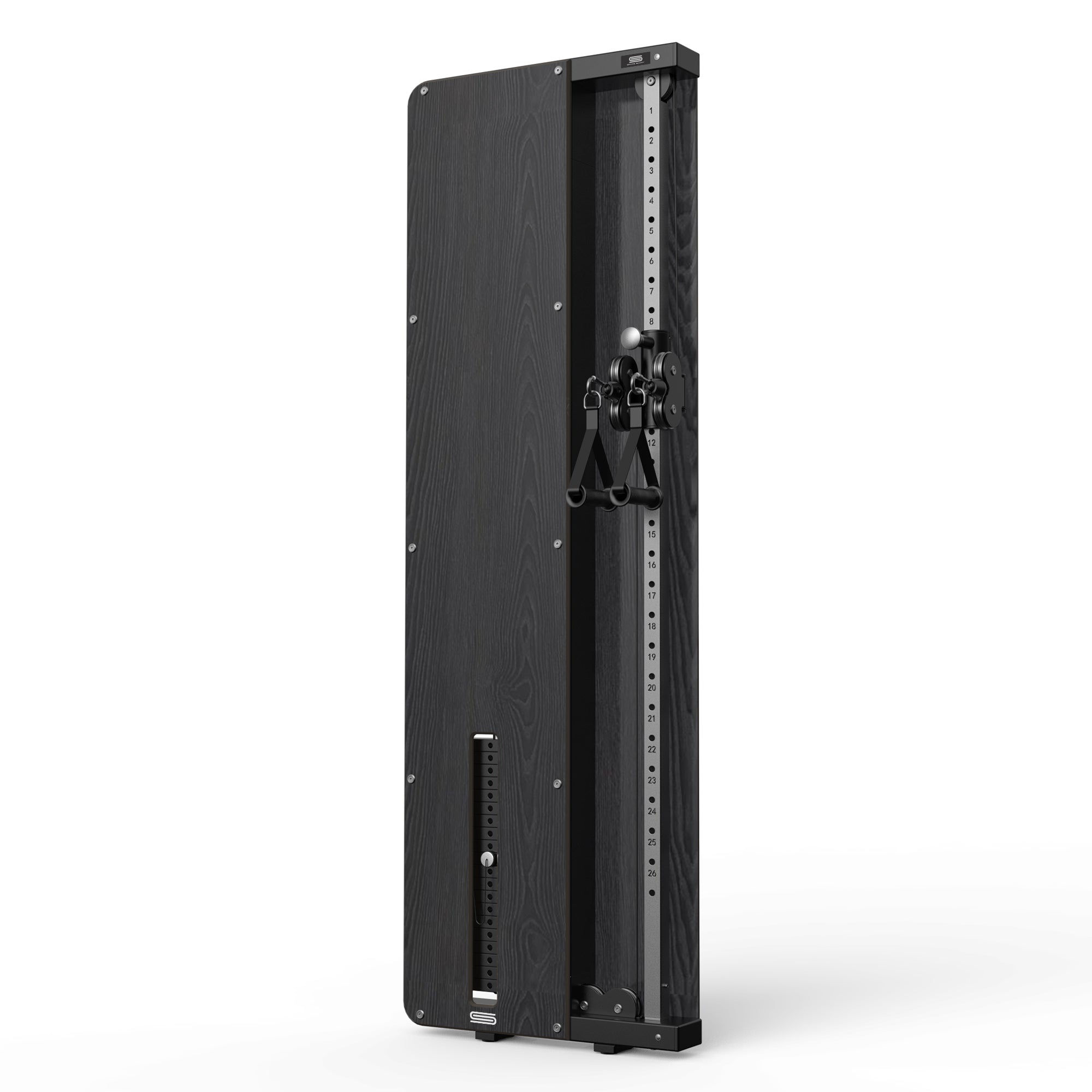 SpaceSmart Wall-Mounted Functional Trainer - Single Stack - Black Oak