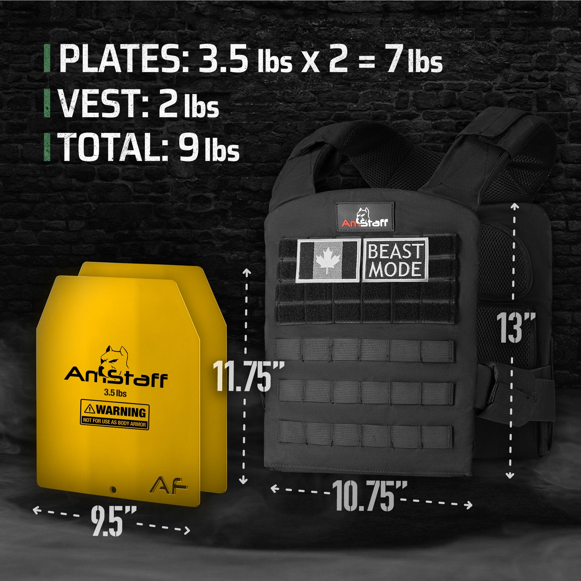 Gilet lesté tactique AmStaff – Style ajusté à dégagement rapide
