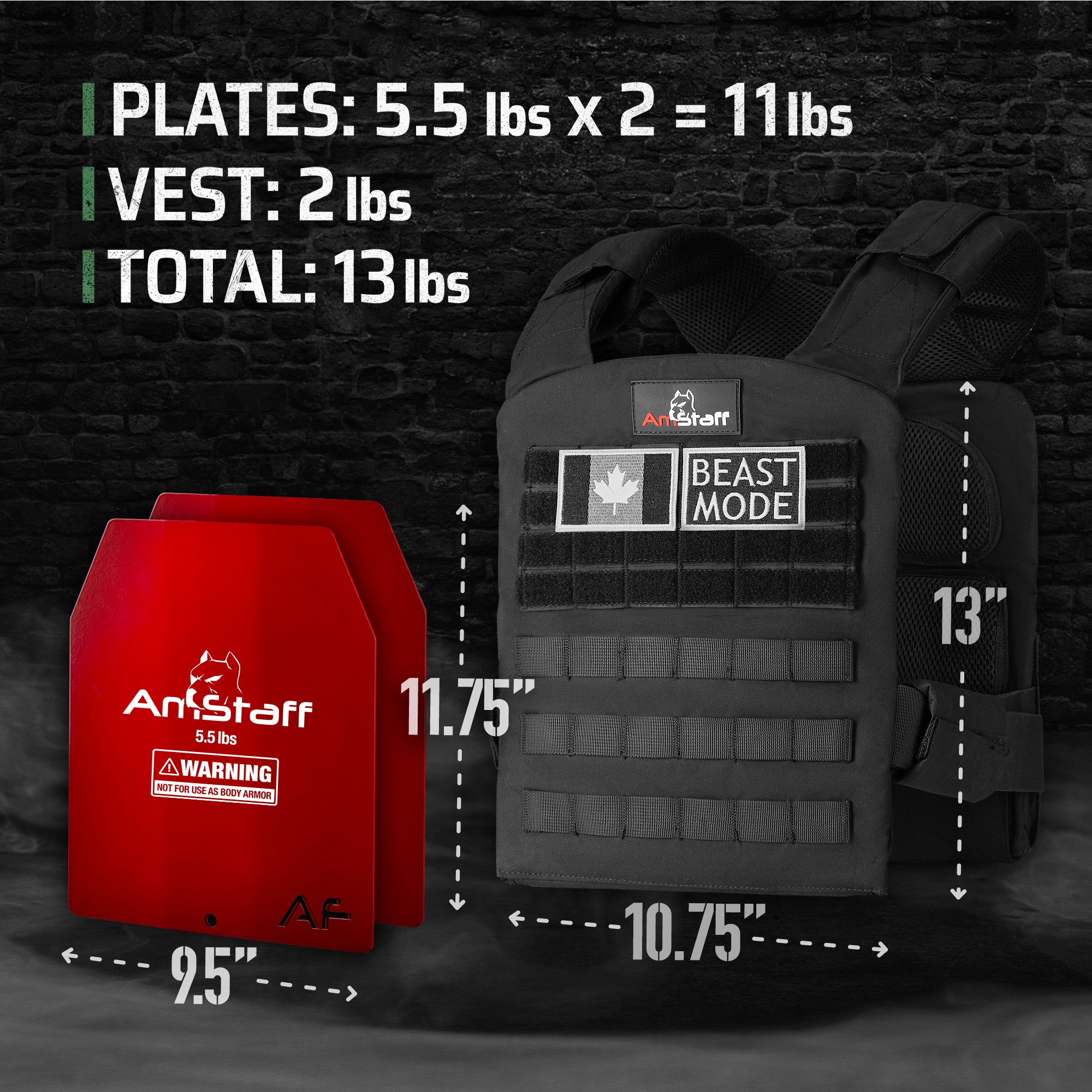 Gilet lesté tactique AmStaff – Style ajusté à dégagement rapide