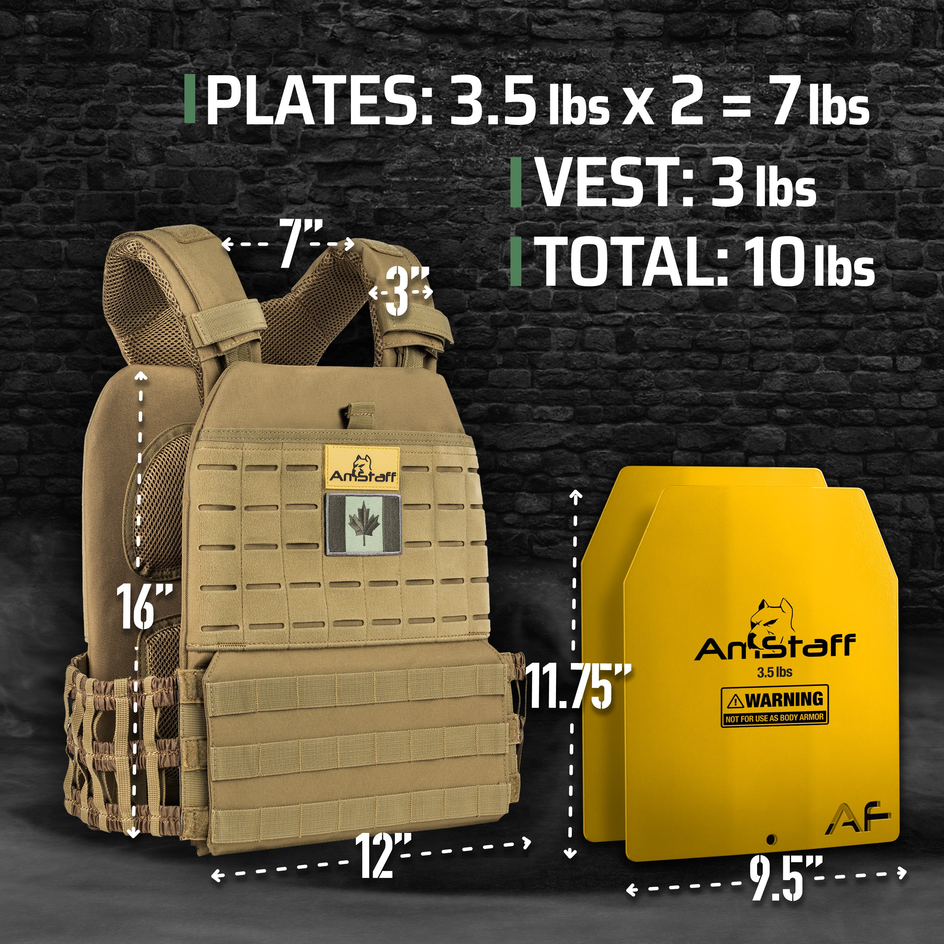 Gilet lesté tactique AmStaff Fitness