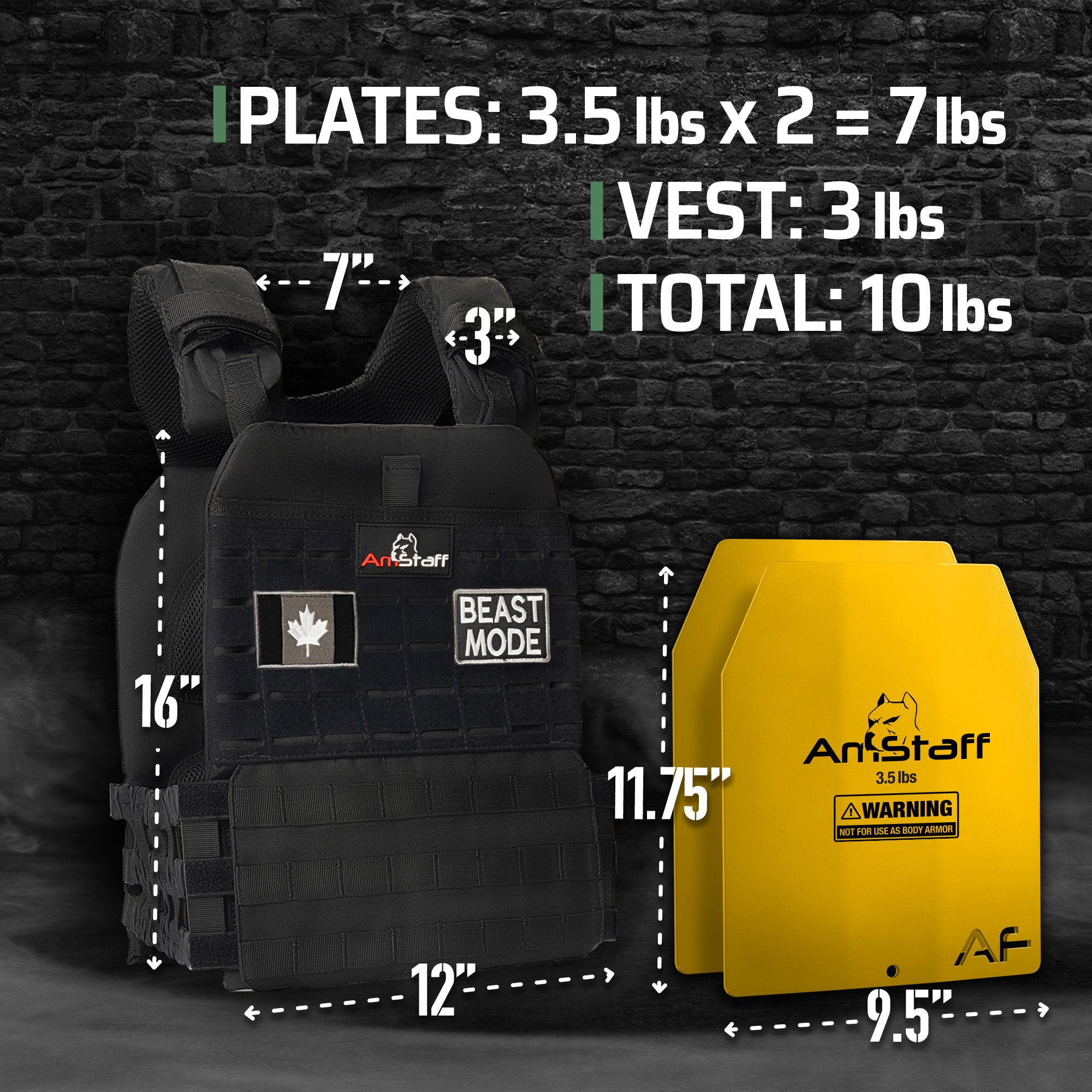 Gilet lesté tactique AmStaff Fitness