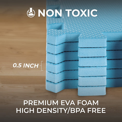 Tapis en mousse emboîtable robuste bleu ciel
