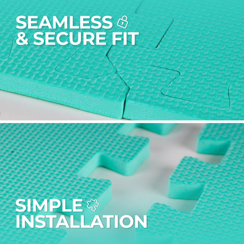 Tapis en mousse emboîtable robuste vert menthe
