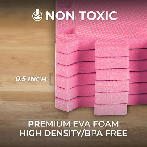 Tapis en mousse emboîtable robuste rose