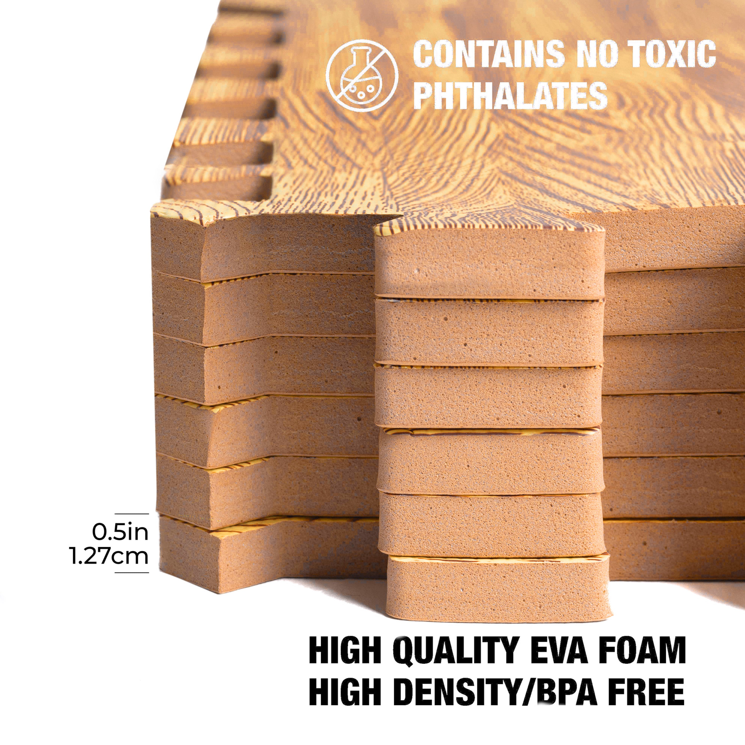 Tapis en mousse à emboîtement robuste en bois léger