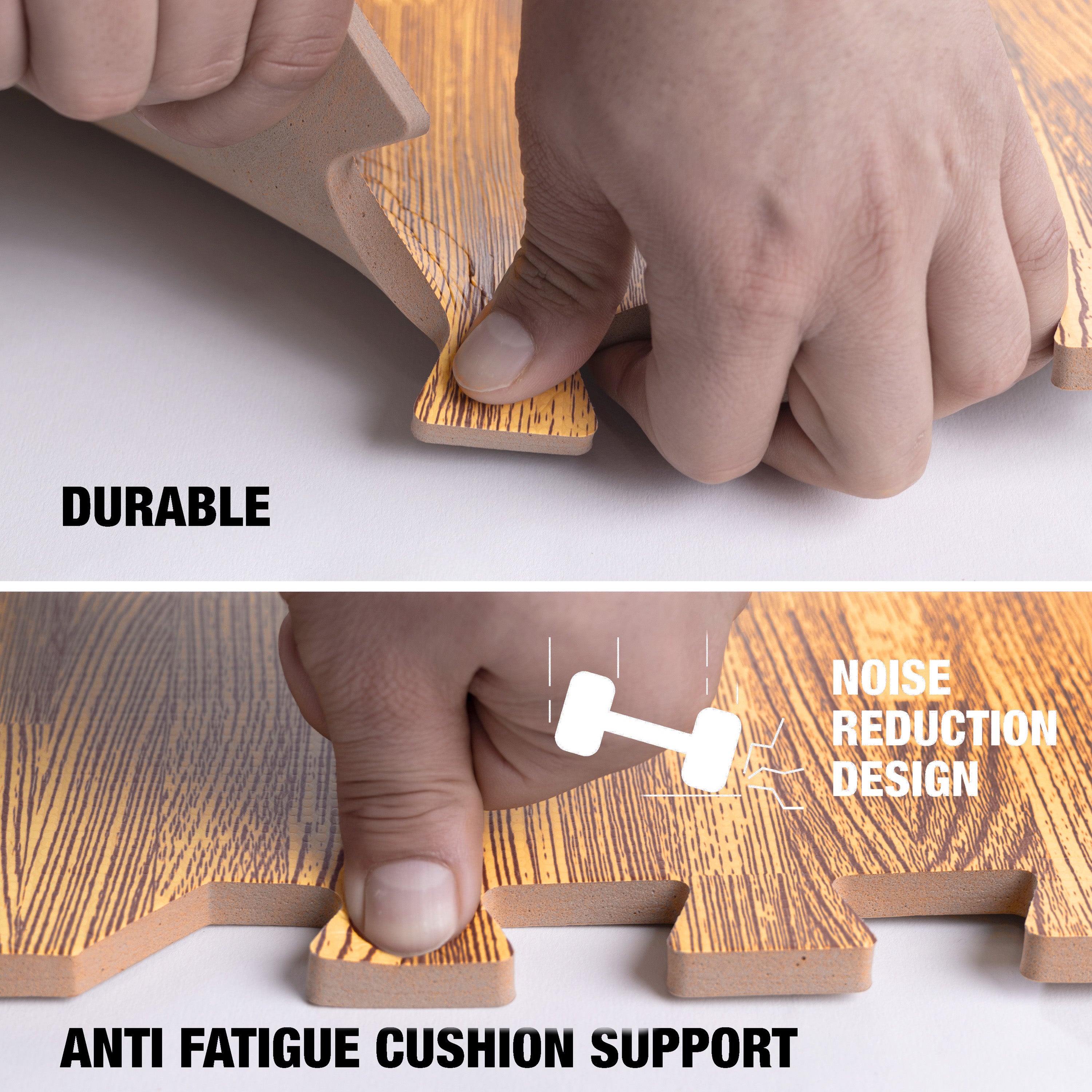 Tapis en mousse à emboîtement robuste en bois léger