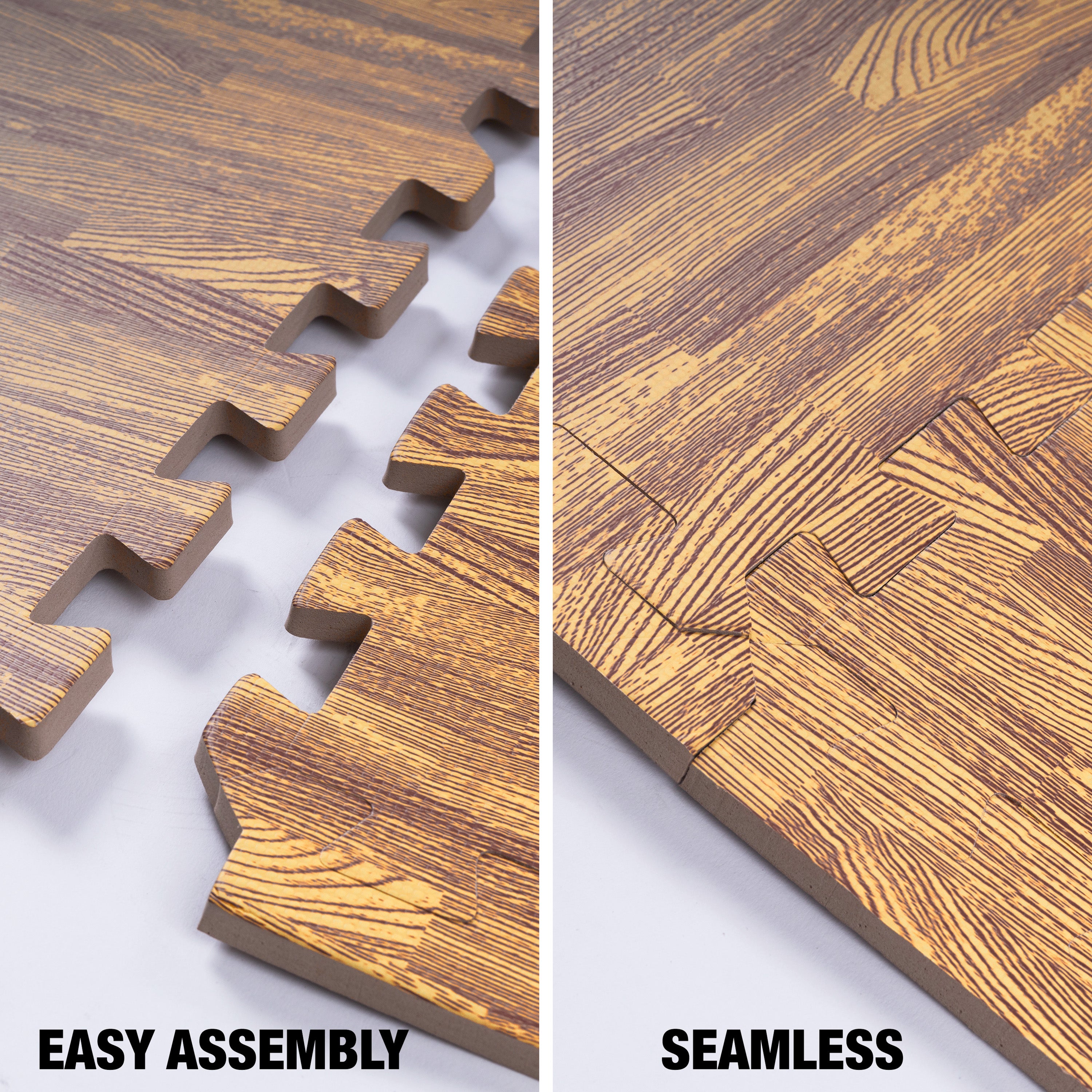 Tapis en mousse à emboîtement robuste en bois léger