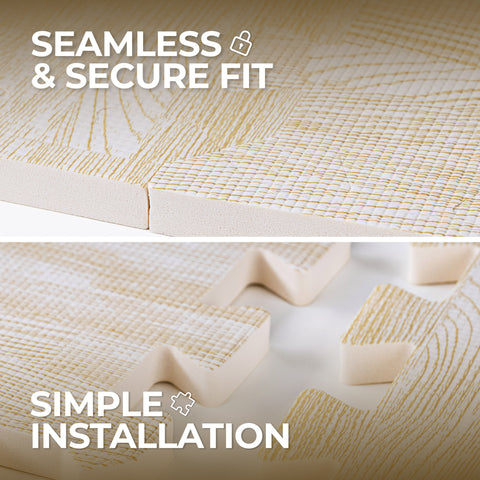 Tapis en mousse emboîtable robuste en bois ivoire