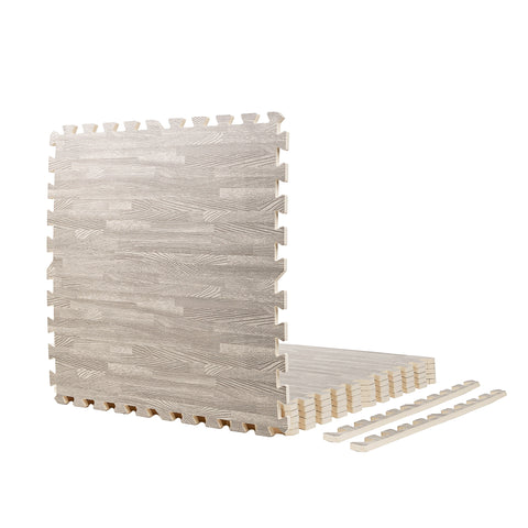 Tapis en mousse emboîtable robuste en bois gris