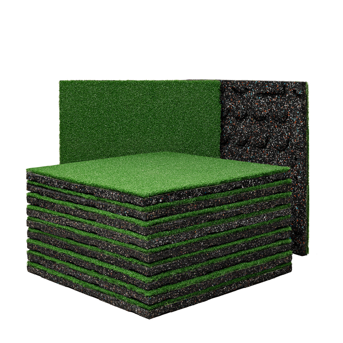 Artificial Turf Tile with 20mm Rubber Underpad - 20